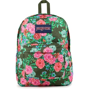 JanSport Superbreak Backpack – Durable, Lightweight Premium Backpack, Bit Bouquet Green​(Bit Bouquet Green​)