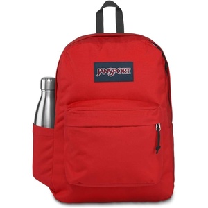 JanSport Superbreak Backpack – Durable, Lightweight Premium Backpack, Bit Bouquet Green​(Red Tape)