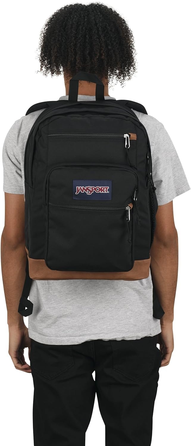 image:imageJanSport Cool Backpack with 15inch Laptop Sleeve Large Computer Bag Rucksack with 2 Compartments Ergonomic Straps Army Green Letterman PolyBlack