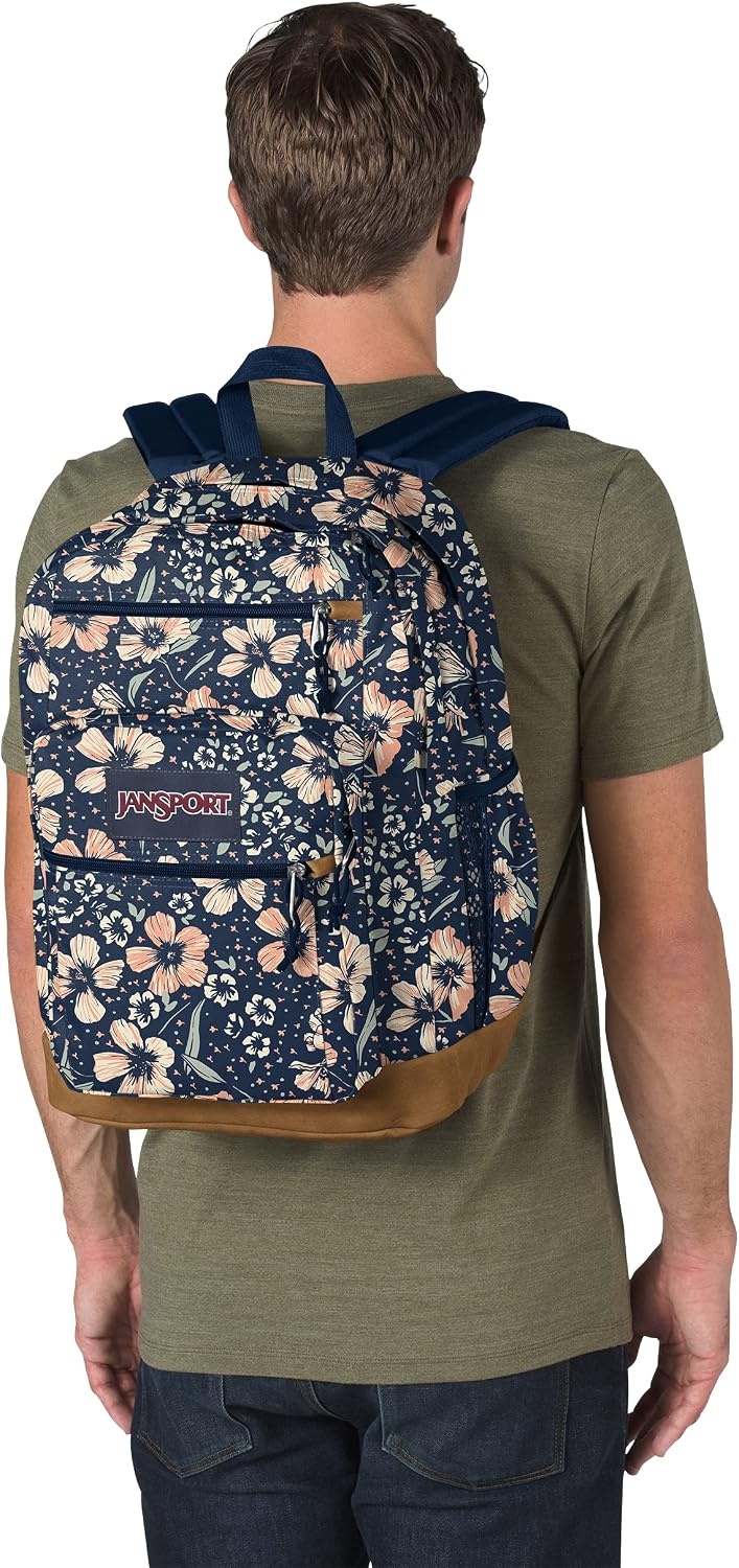 image:imageJanSport Cool Backpack with 15inch Laptop Sleeve Large Computer Bag Rucksack with 2 Compartments Ergonomic Straps Army Green Letterman PolyFields of Paradise