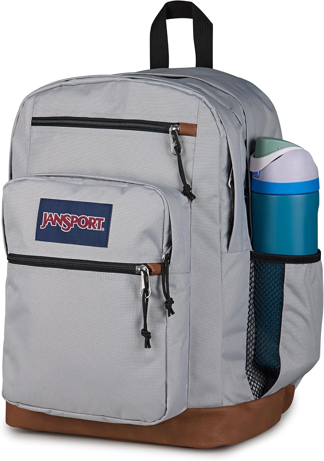 image:imageJanSport Cool Backpack with 15inch Laptop Sleeve Large Computer Bag Rucksack with 2 Compartments Ergonomic Straps Army Green Letterman PolyGrounded Grey