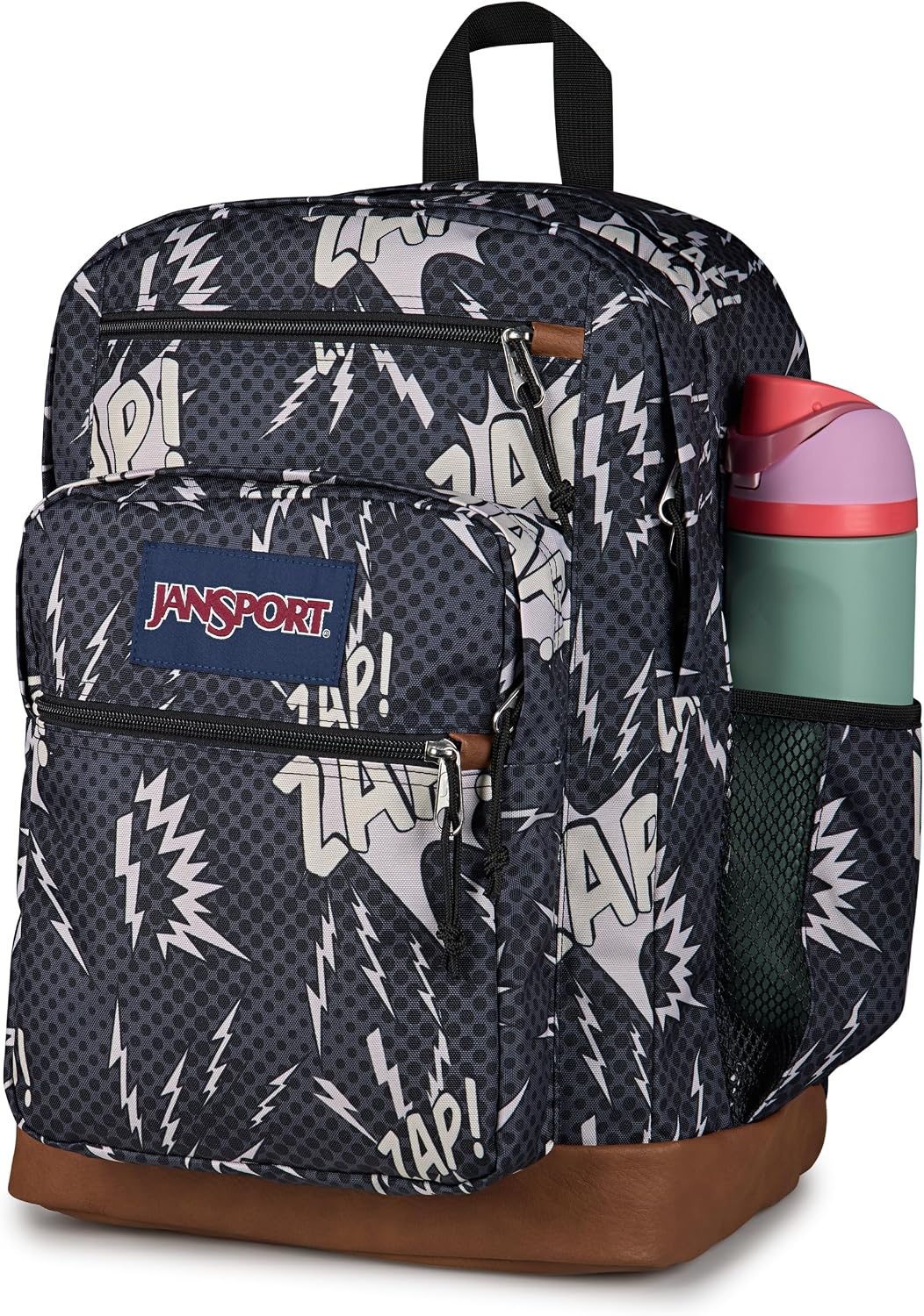image:imageJanSport Cool Backpack with 15inch Laptop Sleeve Large Computer Bag Rucksack with 2 Compartments Ergonomic Straps Army Green Letterman PolyHigh Voltage