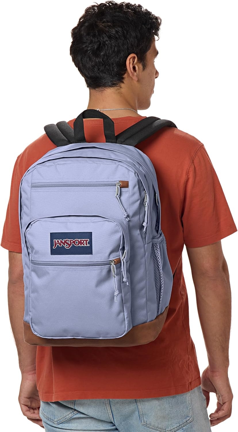 image:imageJanSport Cool Backpack with 15inch Laptop Sleeve Large Computer Bag Rucksack with 2 Compartments Ergonomic Straps Army Green Letterman PolyLavender Ash