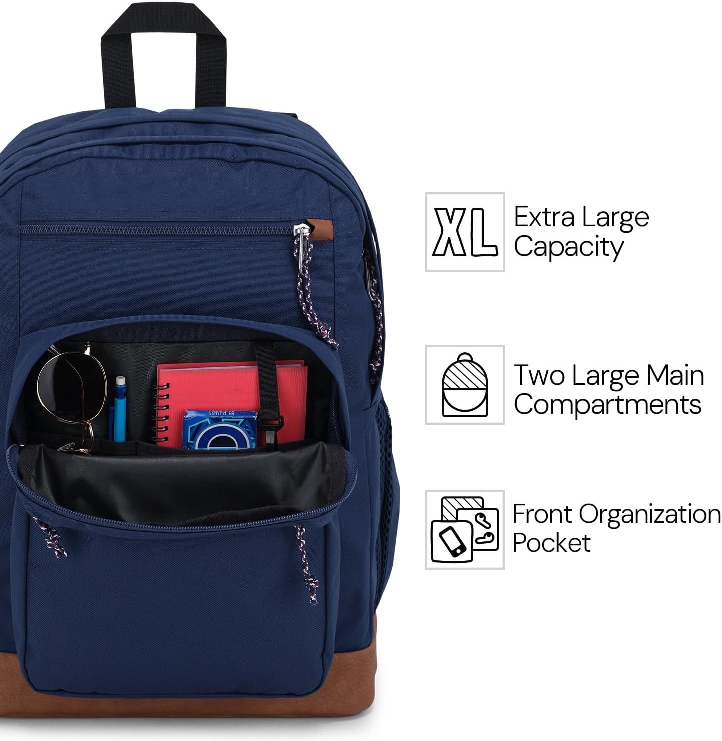 image:imageJanSport Cool Backpack with 15inch Laptop Sleeve Large Computer Bag Rucksack with 2 Compartments Ergonomic Straps Army Green Letterman PolyLavender Ash
