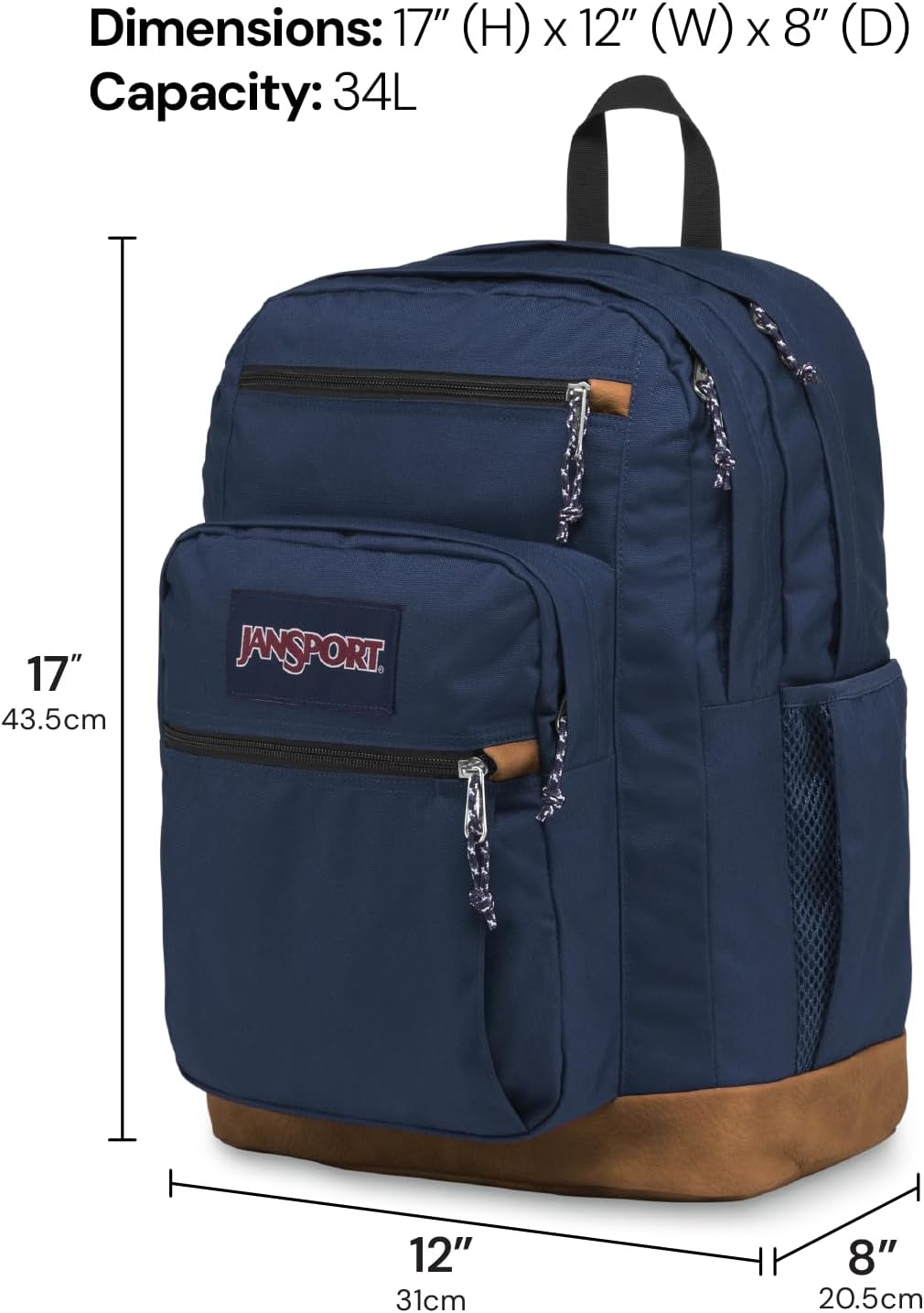 image:imageJanSport Cool Backpack with 15inch Laptop Sleeve Large Computer Bag Rucksack with 2 Compartments Ergonomic Straps Army Green Letterman PolyMisty Rose