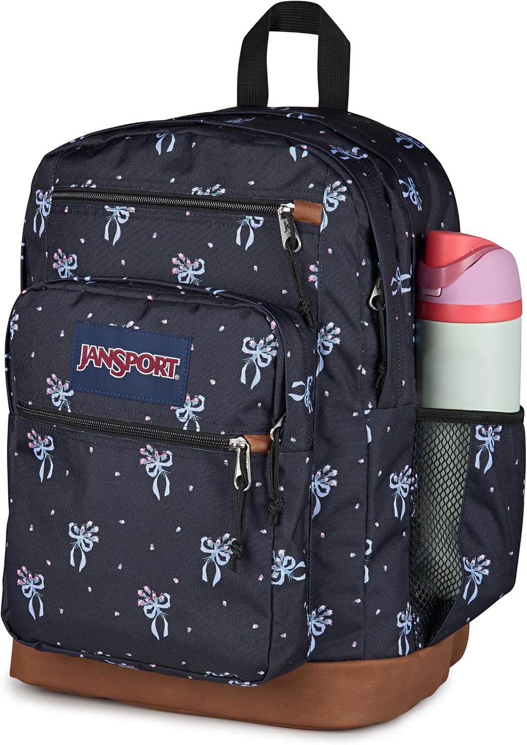 image:imageJanSport Cool Backpack with 15inch Laptop Sleeve Large Computer Bag Rucksack with 2 Compartments Ergonomic Straps Army Green Letterman PolyPastel Petals Black