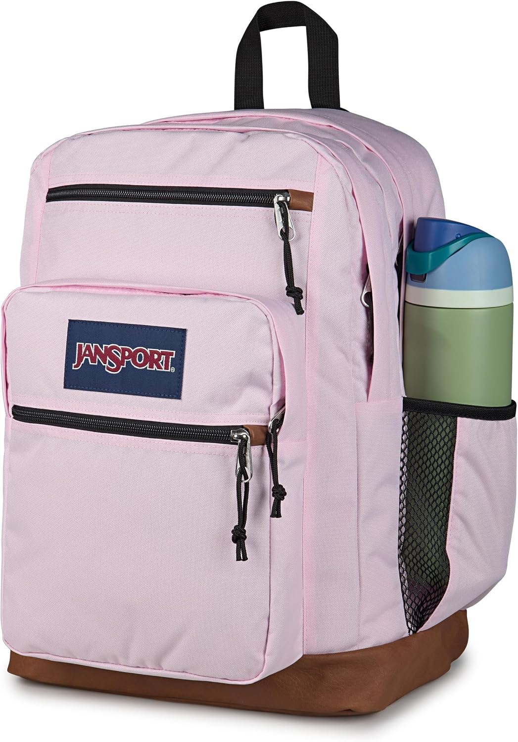 image:imageJanSport Cool Backpack with 15inch Laptop Sleeve Large Computer Bag Rucksack with 2 Compartments Ergonomic Straps Army Green Letterman PolyPink Ice