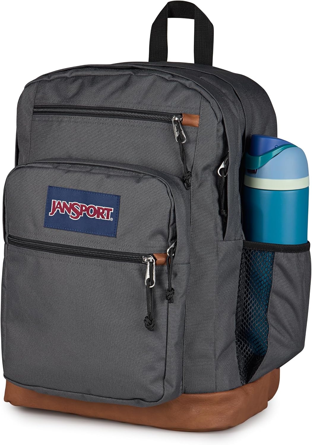 image:imageJanSport Cool Backpack with 15inch Laptop Sleeve Large Computer Bag Rucksack with 2 Compartments Ergonomic Straps Army Green Letterman PolySmokey Grit