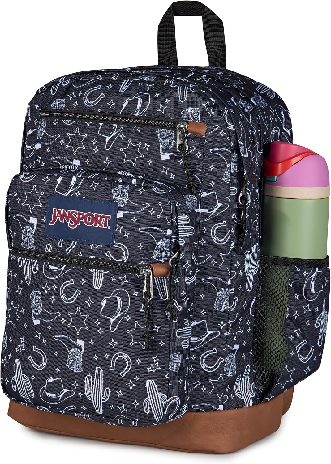 image:imageJanSport Cool Backpack with 15inch Laptop Sleeve Large Computer Bag Rucksack with 2 Compartments Ergonomic Straps Army Green Letterman PolyWild West Escape