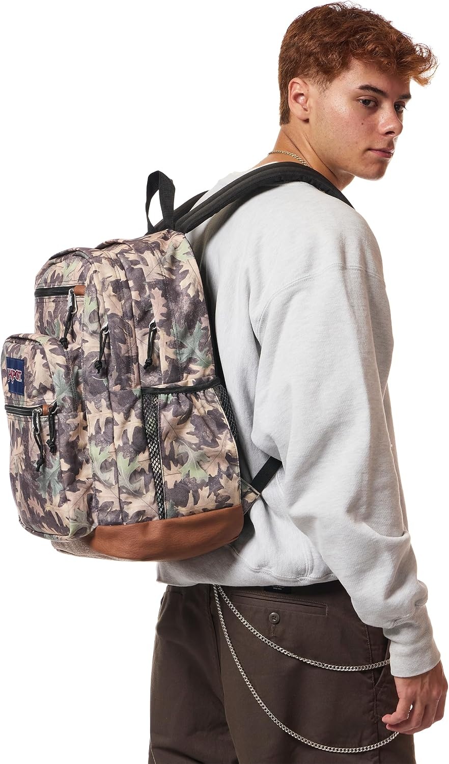 image:imageJanSport Cool Backpack with 15inch Laptop Sleeve Large Computer Bag Rucksack with 2 Compartments Ergonomic Straps Army Green Letterman PolyWoodland Camo