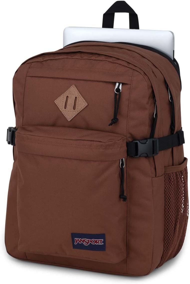 image:imageJanSport Main Campus Backpack Travel or Work Backpack with 15Inch Laptop Sleeve and Dual Water Bottle Pockets Lavender AshBasic Brown