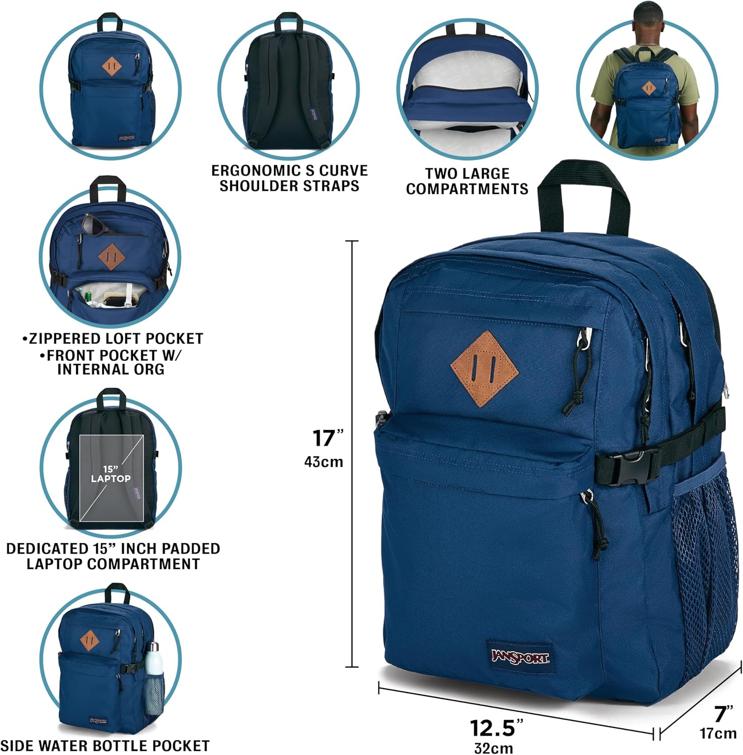 image:imageJanSport Main Campus Backpack Travel or Work Backpack with 15Inch Laptop Sleeve and Dual Water Bottle Pockets Lavender AshDune Red