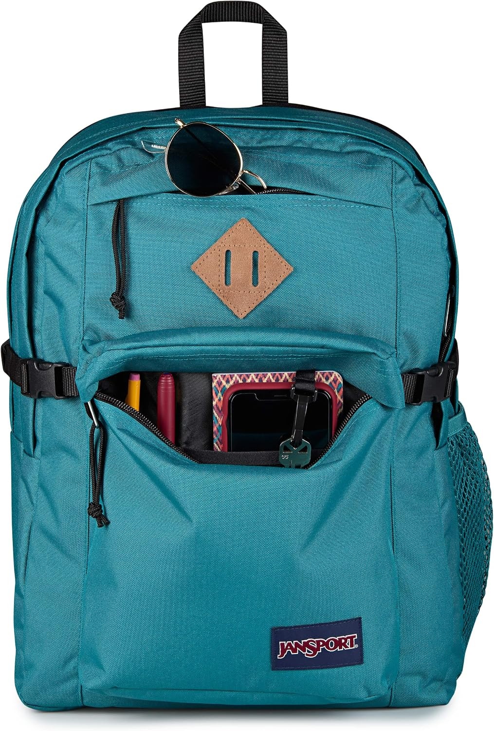 image:imageJanSport Main Campus Backpack Travel or Work Backpack with 15Inch Laptop Sleeve and Dual Water Bottle Pockets Lavender AshEmerald Pool
