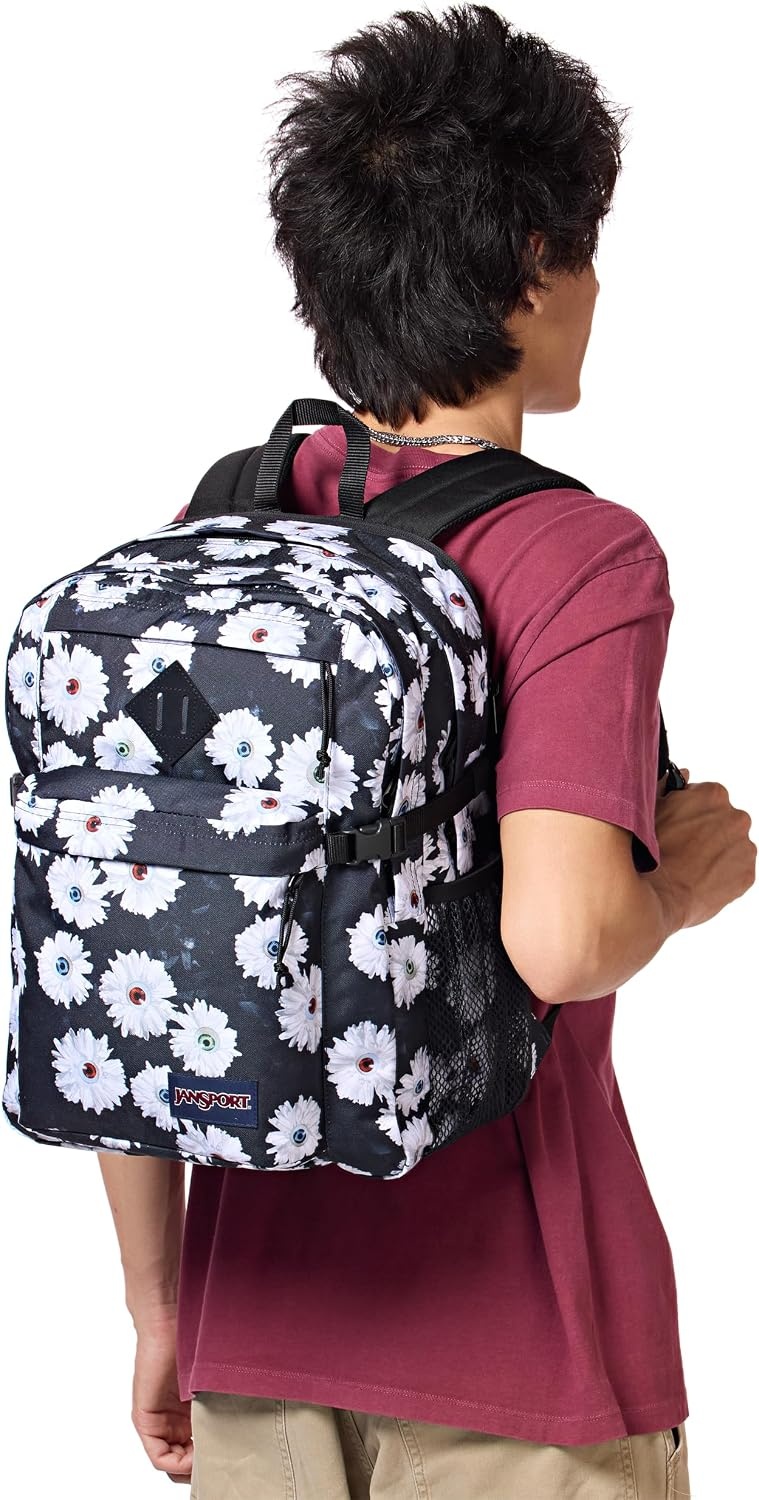 image:imageJanSport Main Campus Backpack Travel or Work Backpack with 15Inch Laptop Sleeve and Dual Water Bottle Pockets Lavender AshEyeball Blossom