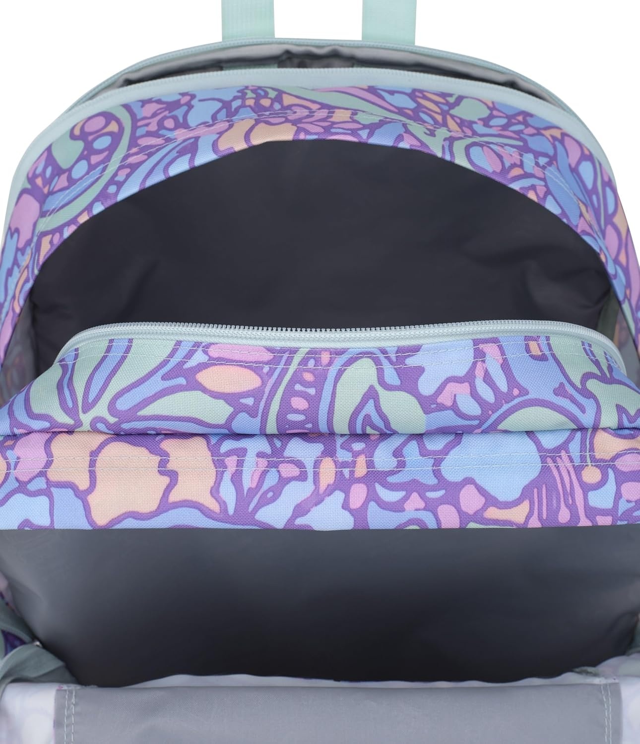 image:imageJanSport Main Campus Backpack Travel or Work Backpack with 15Inch Laptop Sleeve and Dual Water Bottle Pockets Lavender AshFluid Floral Pastel Lilac