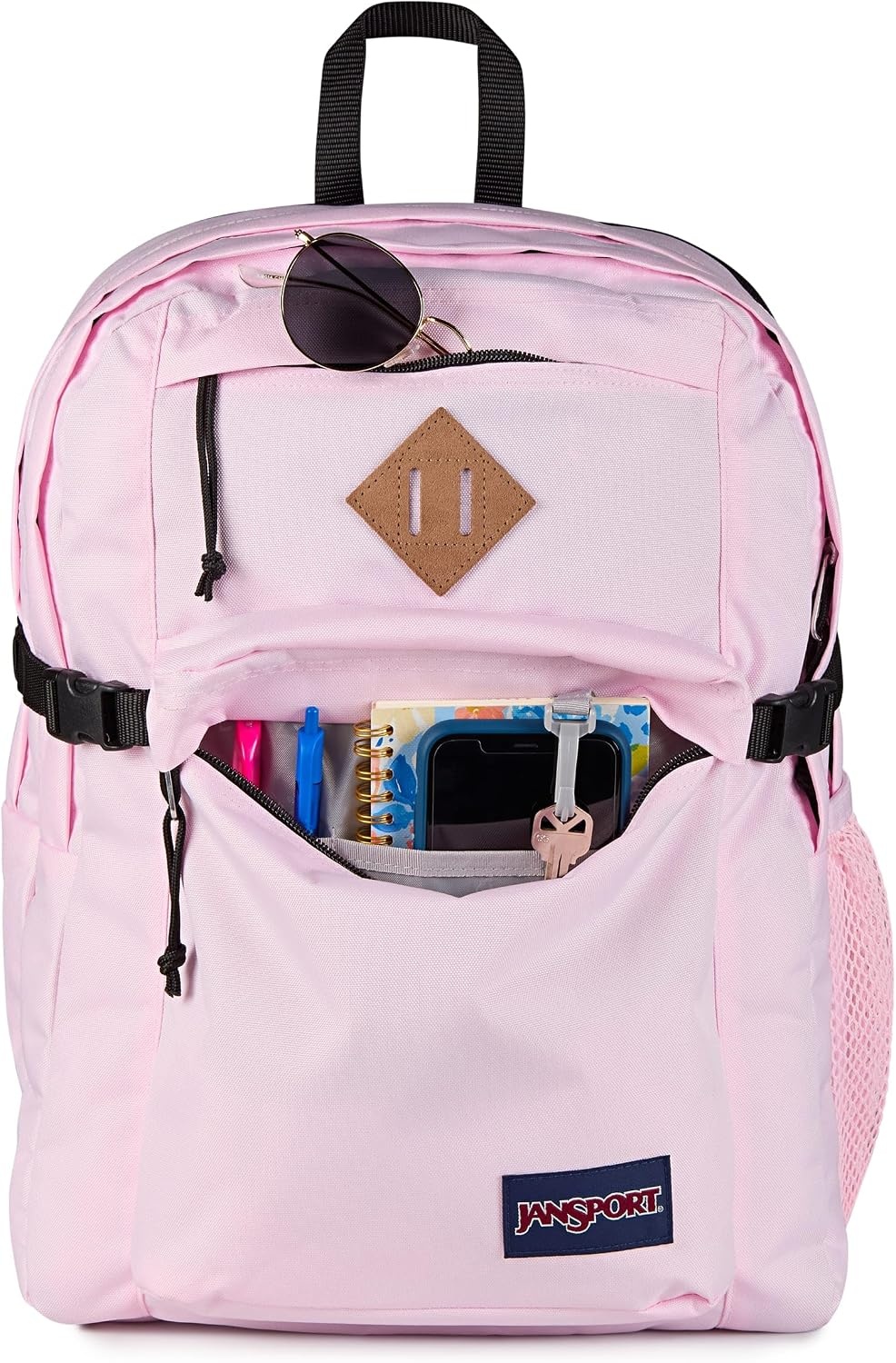 image:imageJanSport Main Campus Backpack Travel or Work Backpack with 15Inch Laptop Sleeve and Dual Water Bottle Pockets Lavender AshPink Ice