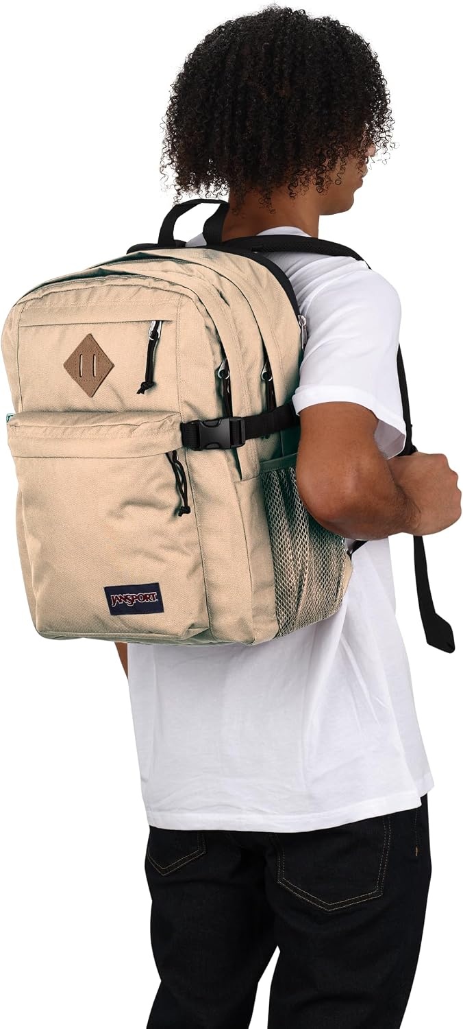 image:imageJanSport Main Campus Backpack Travel or Work Backpack with 15Inch Laptop Sleeve and Dual Water Bottle Pockets Lavender AshTravertine