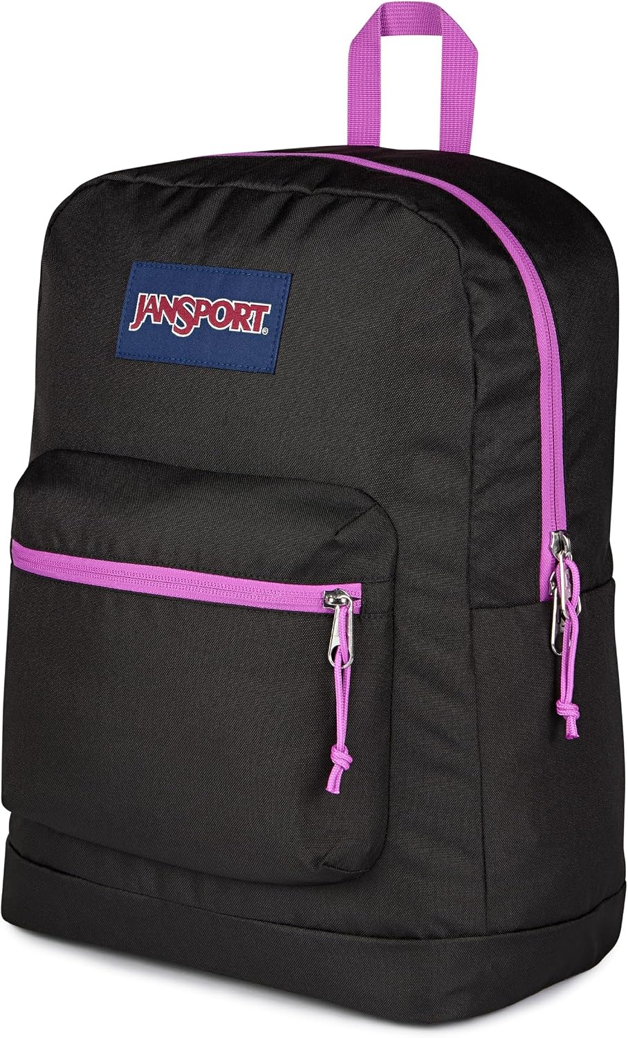 image:imageJanSport 26L Cross Town Plus Backpack Flutter By GreyColor Blocked BlackDigital FuchsiaD