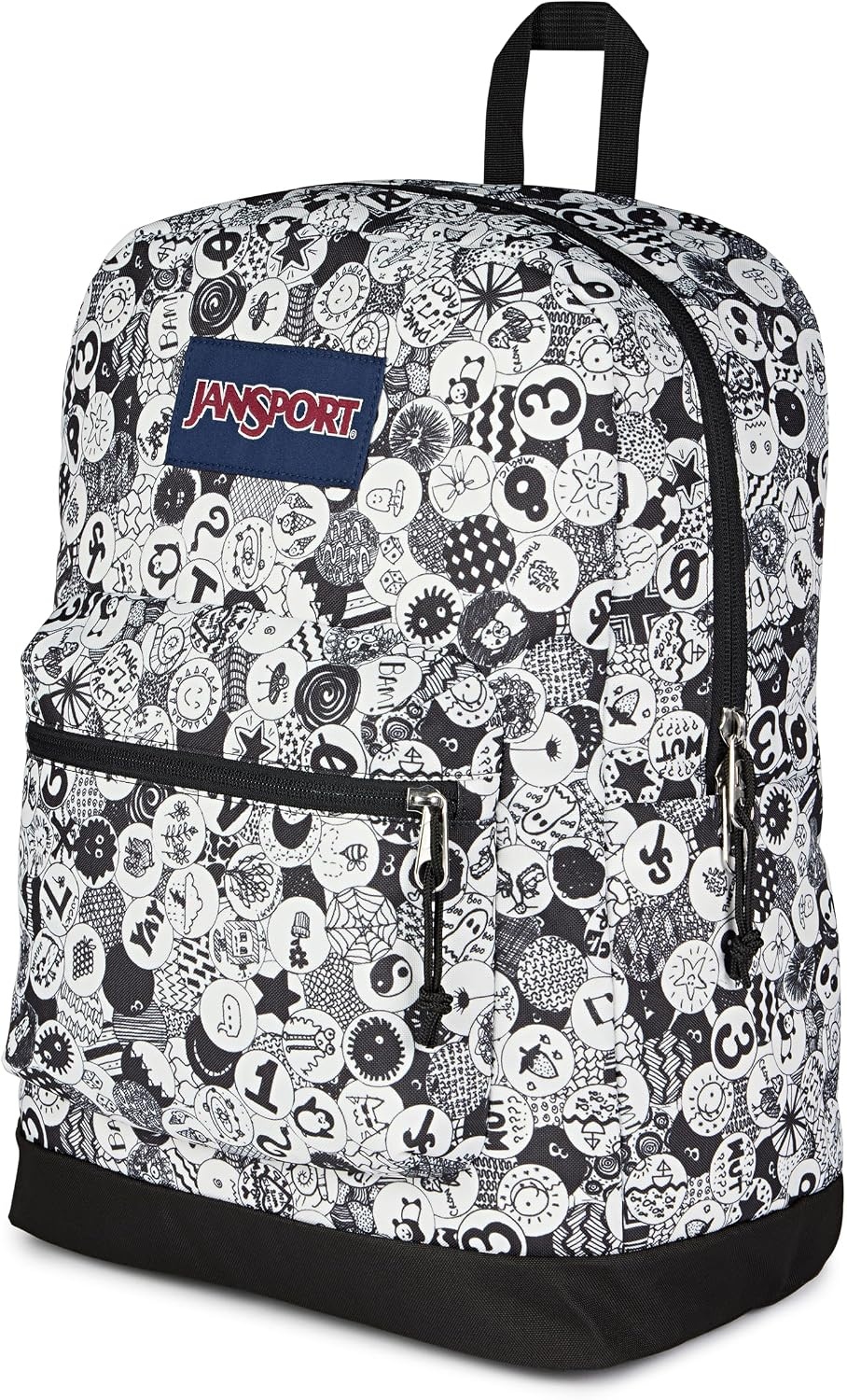 image:imageJanSport 26L Cross Town Plus Backpack Flutter By GreyDoodle Dots BlackWhiteGrey