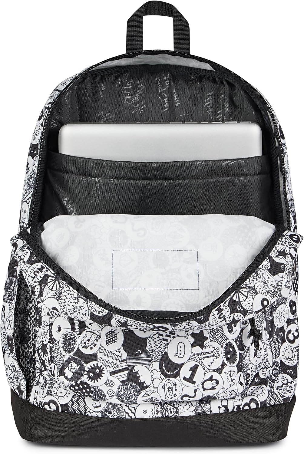 image:imageJanSport 26L Cross Town Plus Backpack Flutter By GreyDoodle Dots BlackWhiteGrey