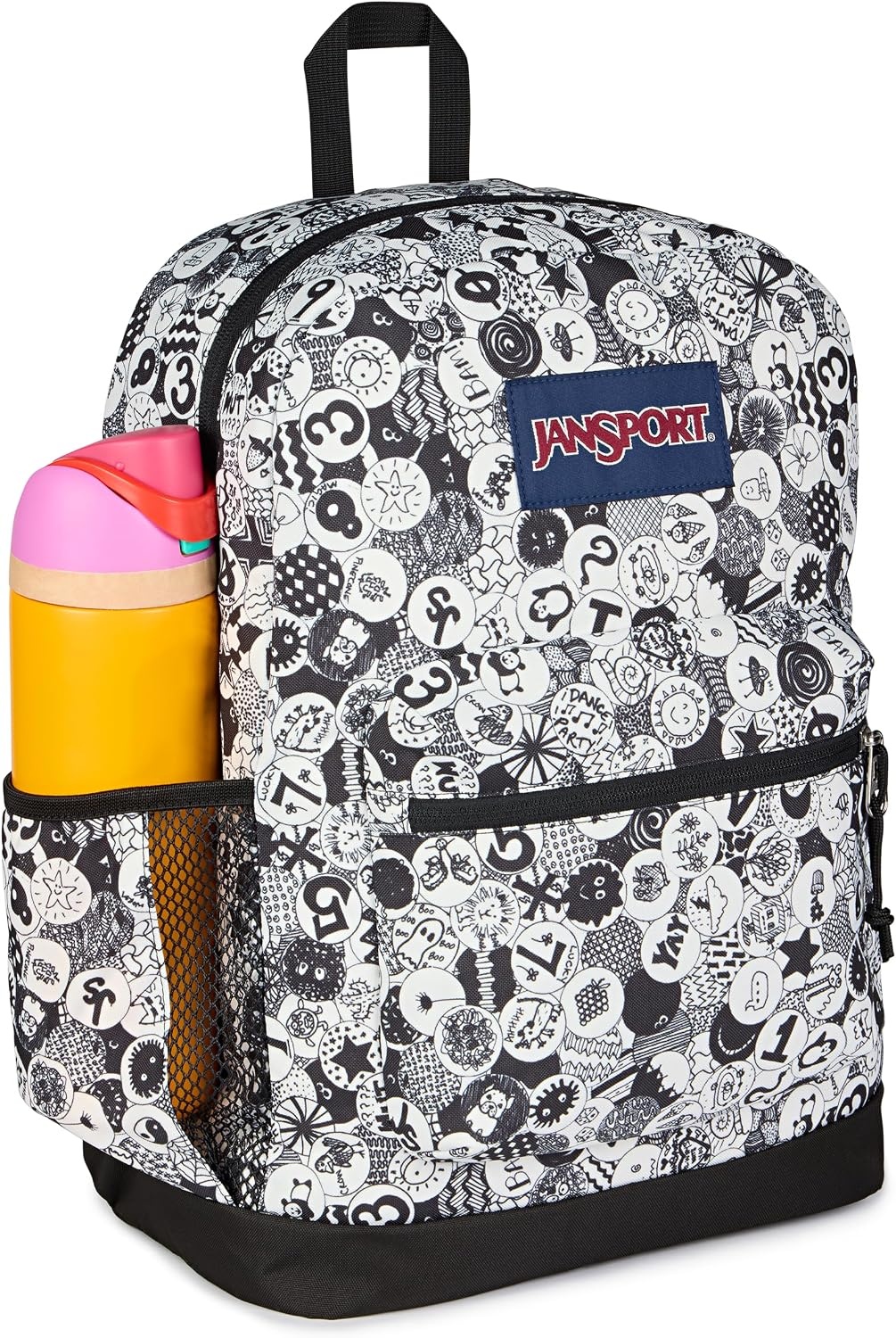 image:imageJanSport 26L Cross Town Plus Backpack Flutter By GreyDoodle Dots BlackWhiteGrey