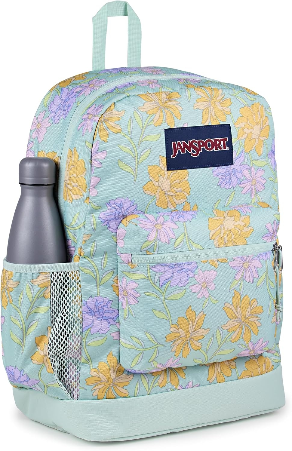 image:imageJanSport 26L Cross Town Plus Backpack Flutter By GreyFaded Floral Fresh Mint