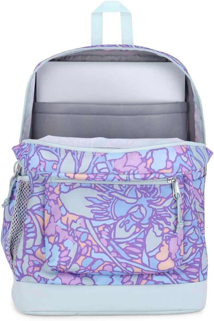 image:imageJanSport 26L Cross Town Plus Backpack Flutter By GreyFluid Floral Pastel Lilac