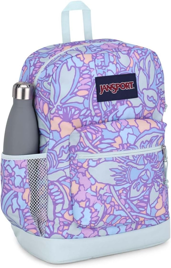 image:imageJanSport 26L Cross Town Plus Backpack Flutter By GreyFluid Floral Pastel Lilac