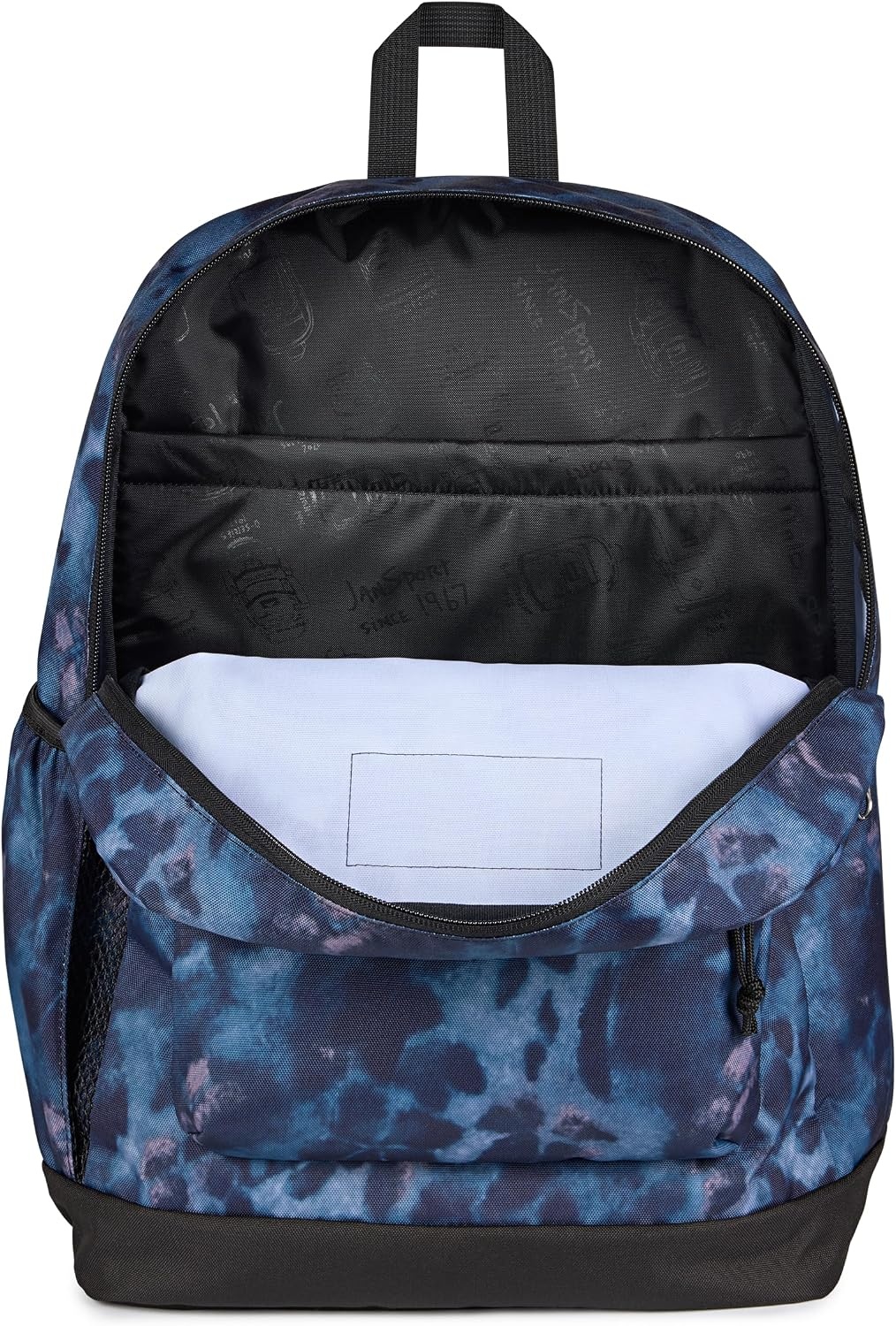 image:imageJanSport 26L Cross Town Plus Backpack Flutter By GreyGhostly Florals NavyPurplePink