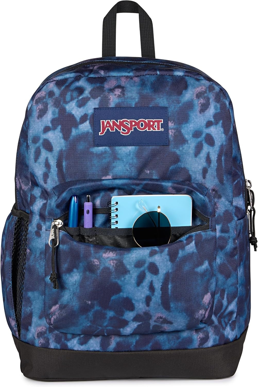 image:imageJanSport 26L Cross Town Plus Backpack Flutter By GreyGhostly Florals NavyPurplePink