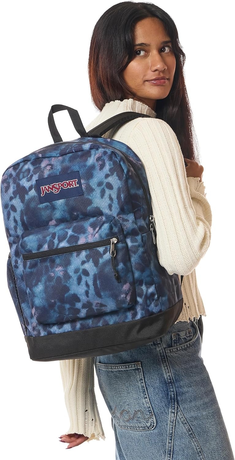image:imageJanSport 26L Cross Town Plus Backpack Flutter By GreyGhostly Florals NavyPurplePink