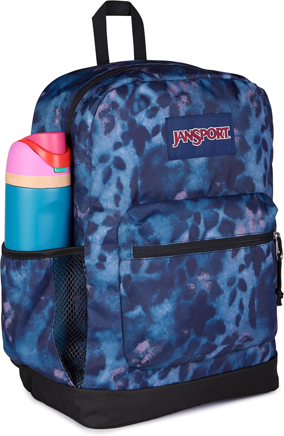 image:imageJanSport 26L Cross Town Plus Backpack Flutter By GreyGhostly Florals NavyPurplePink