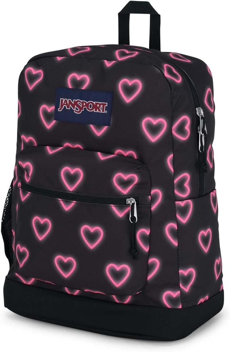image:imageJanSport 26L Cross Town Plus Backpack Flutter By GreyHappy Hearts Black