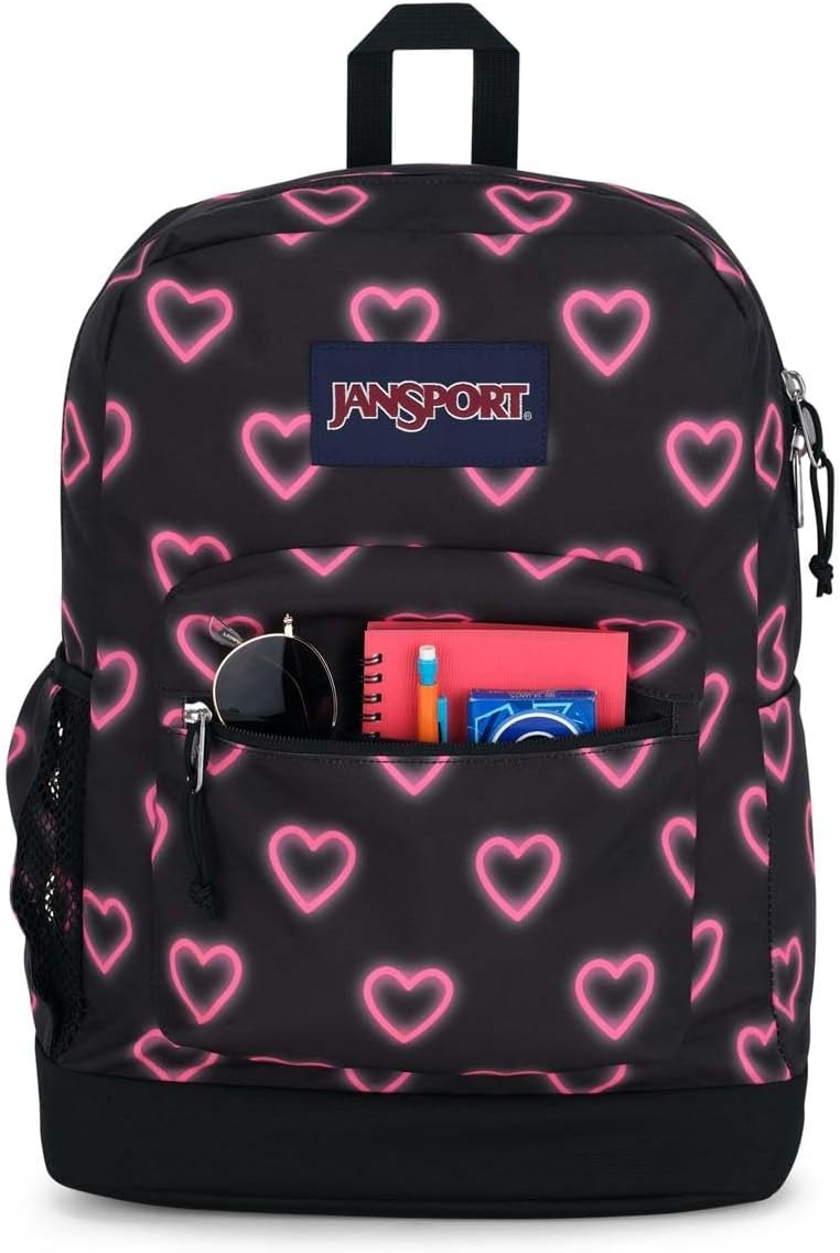 image:imageJanSport 26L Cross Town Plus Backpack Flutter By GreyHappy Hearts Black