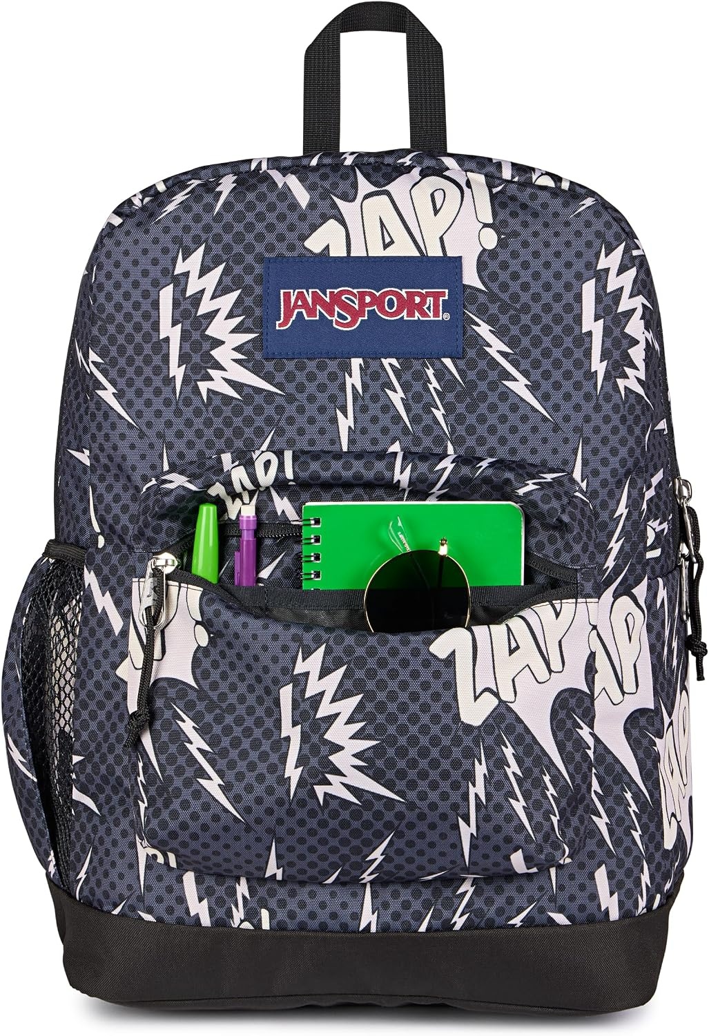 image:imageJanSport 26L Cross Town Plus Backpack Flutter By GreyHigh Voltage BlackGreyCharcoal