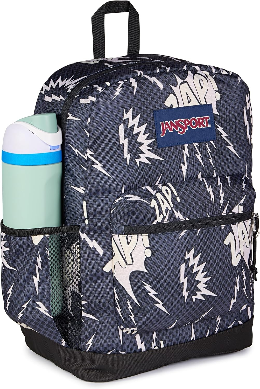 image:imageJanSport 26L Cross Town Plus Backpack Flutter By GreyHigh Voltage BlackGreyCharcoal
