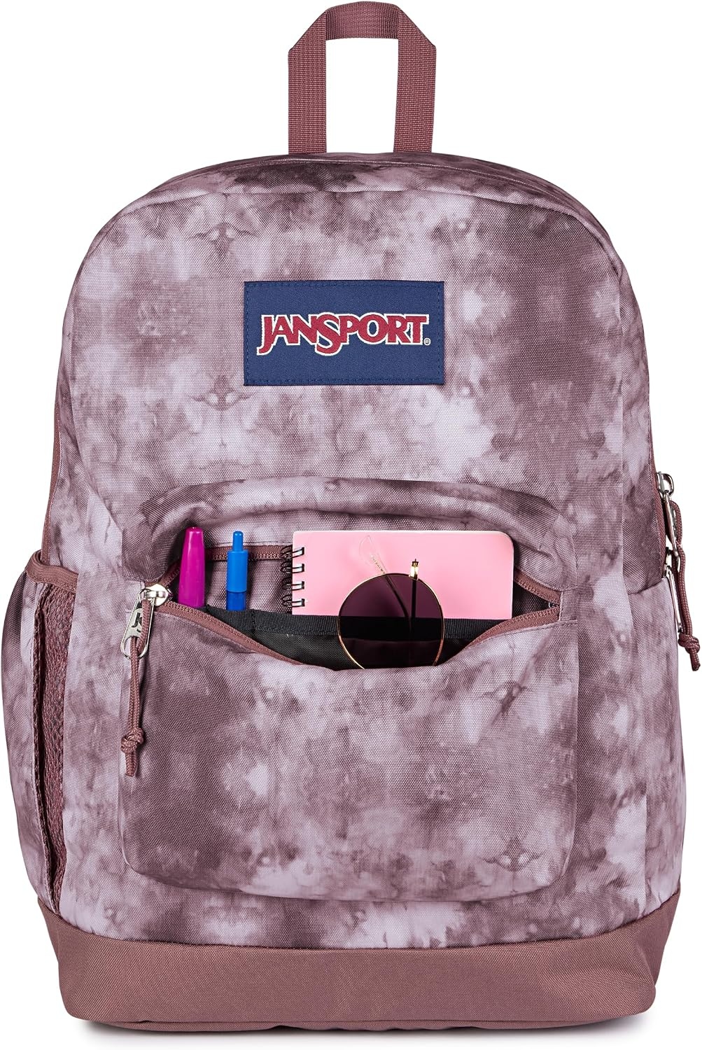 image:imageJanSport 26L Cross Town Plus Backpack Flutter By GreyIce Dye Mahogany HazeWhite