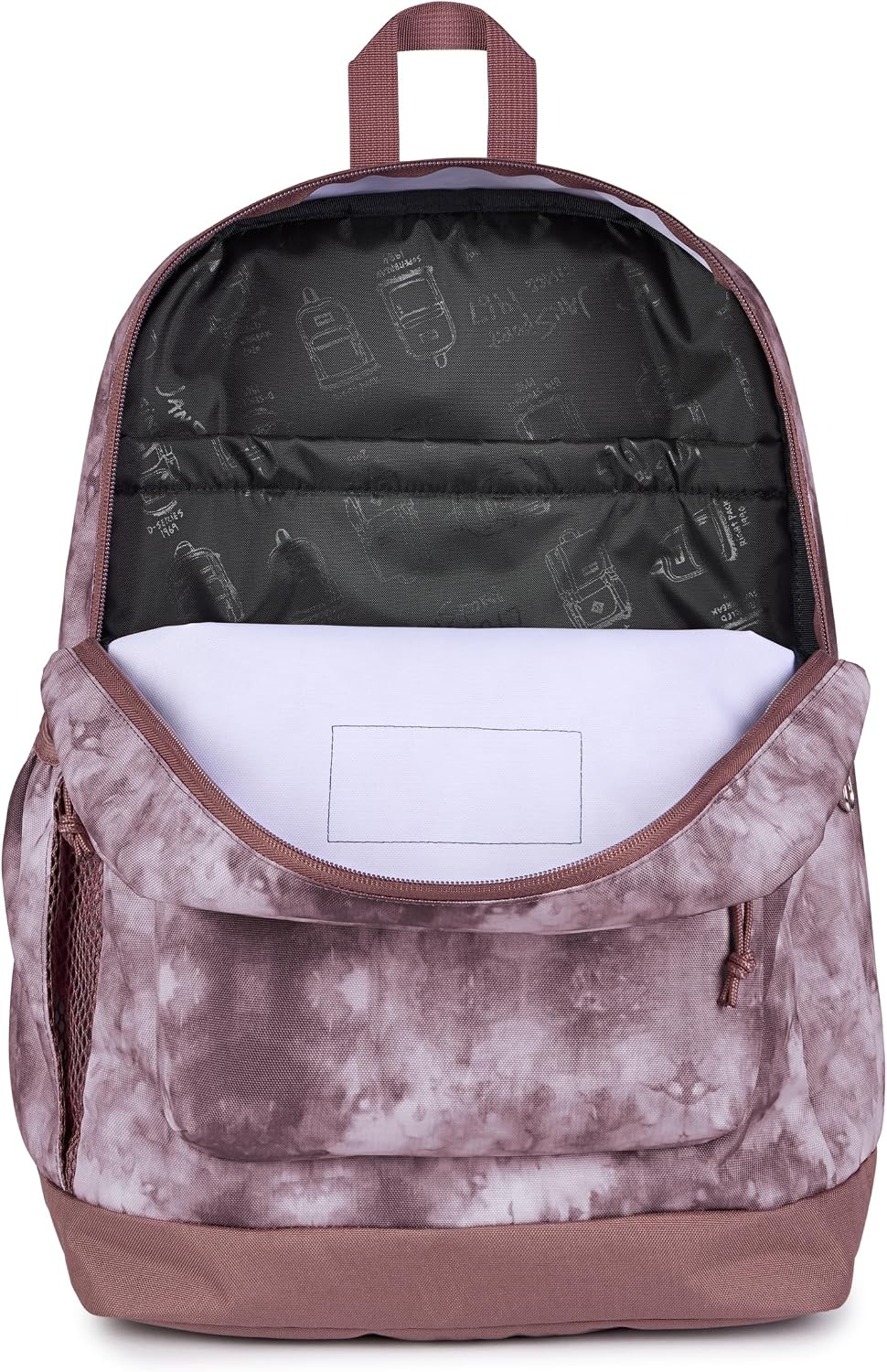 image:imageJanSport 26L Cross Town Plus Backpack Flutter By GreyIce Dye Mahogany HazeWhite