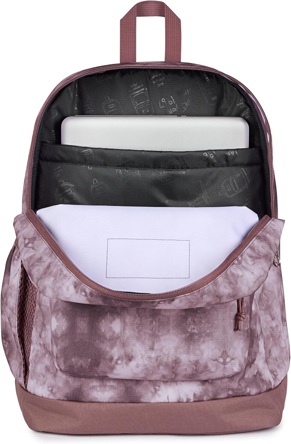 image:imageJanSport 26L Cross Town Plus Backpack Flutter By GreyIce Dye Mahogany HazeWhite