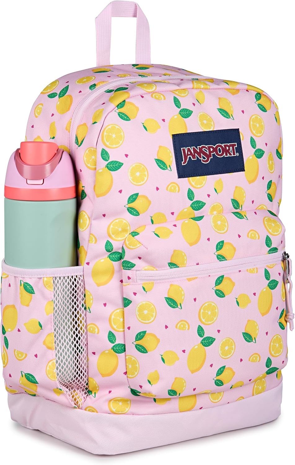 image:imageJanSport 26L Cross Town Plus Backpack Flutter By GreyLemonade Stand Pink IceYellowGreen