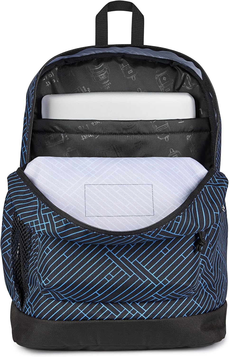 image:imageJanSport 26L Cross Town Plus Backpack Flutter By GreyTeam Stripes BlackBlackAzul