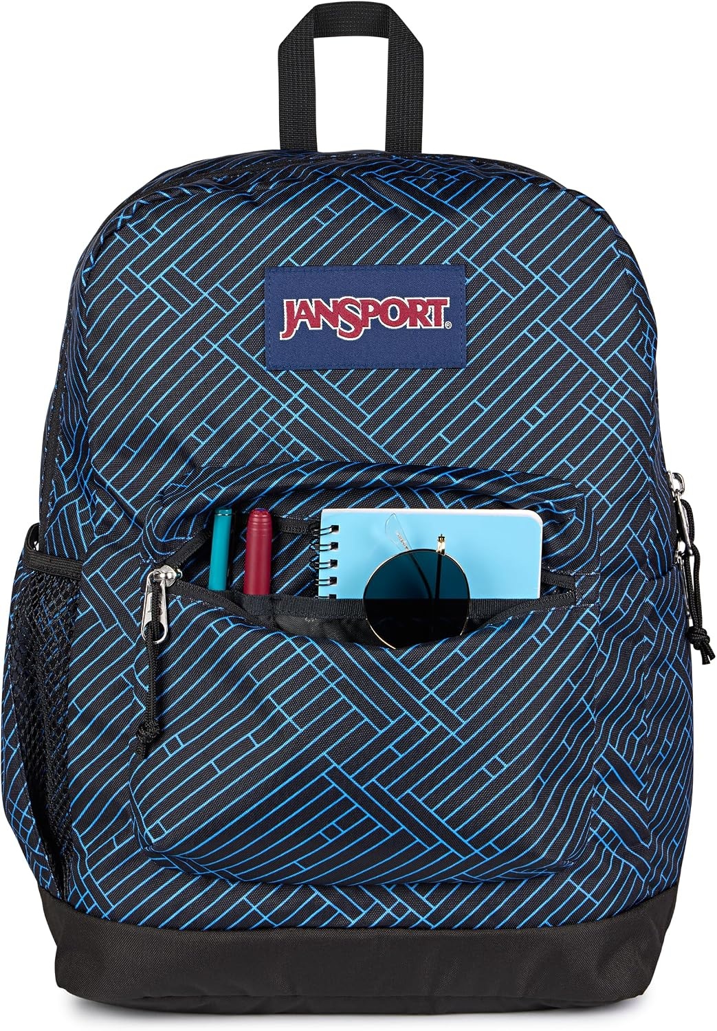 image:imageJanSport 26L Cross Town Plus Backpack Flutter By GreyTeam Stripes BlackBlackAzul