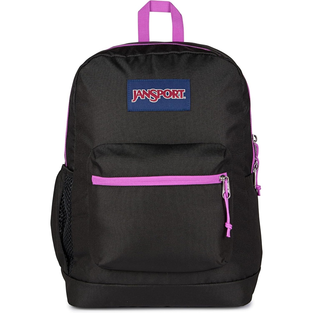 image:imageJanSport 26L Cross Town Plus Backpack Flutter By GreyColor Blocked BlackDigital FuchsiaD