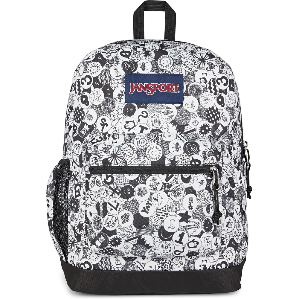 image:imageJanSport 26L Cross Town Plus Backpack Flutter By GreyDoodle Dots BlackWhiteGrey