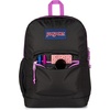 JanSport 26L Cross Town Plus Backpack, Flutter By Grey(Color Blocked Black/Digital Fuchsia/D)