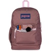 JanSport 26L Cross Town Plus Backpack, Flutter By Grey(Color Blocked Mahogany Haze/Pink Ice/)