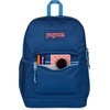 JanSport 26L Cross Town Plus Backpack, Flutter By Grey(Color Blocked Navy/Elemental Blue/Ele)