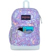 JanSport 26L Cross Town Plus Backpack, Flutter By Grey(Fluid Floral Pastel Lilac)