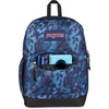 JanSport 26L Cross Town Plus Backpack, Flutter By Grey(Ghostly Florals Navy/Purple/Pink)