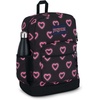 JanSport 26L Cross Town Plus Backpack, Flutter By Grey(Happy Hearts Black)
